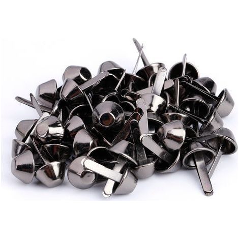 Packung mit 50 schwarzen 10-mm-Kegelkopfnägeln für Handtaschen, Lederwarenaccessoires, dekorative Metallnägel (1/5)