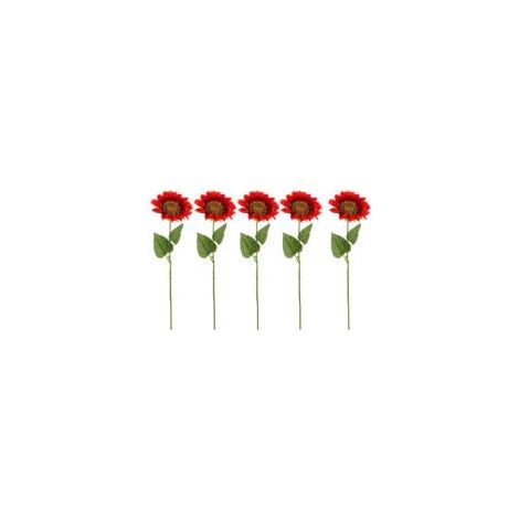 Lot de 6 tournesols artificiels, grandes fleurs artificielles ressemblant à de vraies fleurs décoratives - orange (1/5)