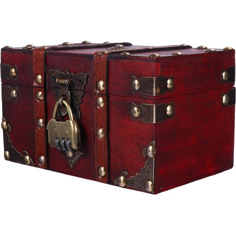 Sturdy Wooden Jewelry Box with Lock, Antique Chic Style, Storage Box for Bedroom and Drawer, Unique Jewelry Container (1/5)
