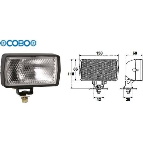 Faro de trabajo y accesorio con articulación y bastidor para tractor agrícola COBO