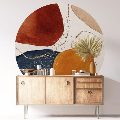 Sticker mural rond / cercle - Design - Diamètre 40 cm - Adhésif MAT (1/3)