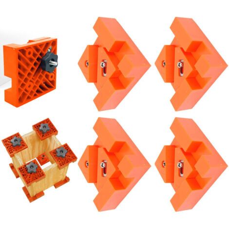 RHG Serre-joint d'angle pour le travail du bois, serre-joint à angle droit à 90°, serre-joints pour bois, lot de 4 serre-joints réglables à ressort, cadeau pour papa, cadeau d'anniversaire pour homme, (1/4)