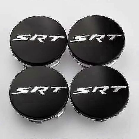 Quatre enjoliveurs centraux de roue SRT de 63 mm, compatibles avec les Dodge Nitro, Caliber, Charger, Caravan et Durango.