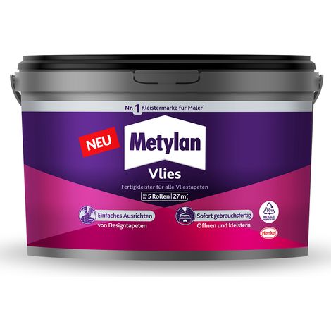 Metylan Vlies Fertigkleister 5,0 kg Eimer Vlies Tapetenkleister (1/2)