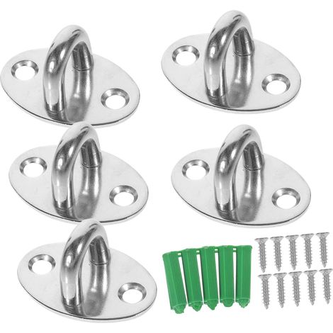 5 crochets plafond, inox, pour suspension et décoration (1/5)