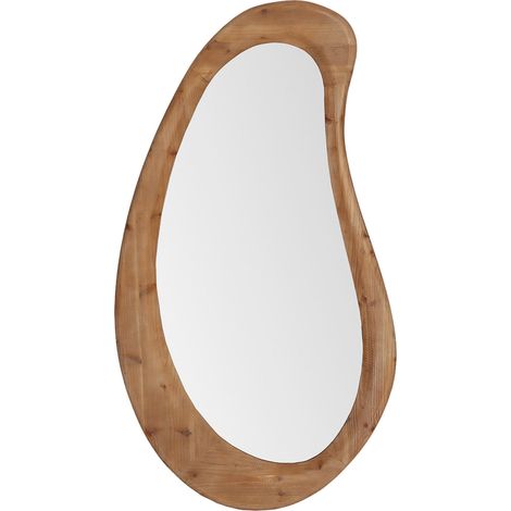 Miroir organique en bois de sapin - brun naturel (1/4)
