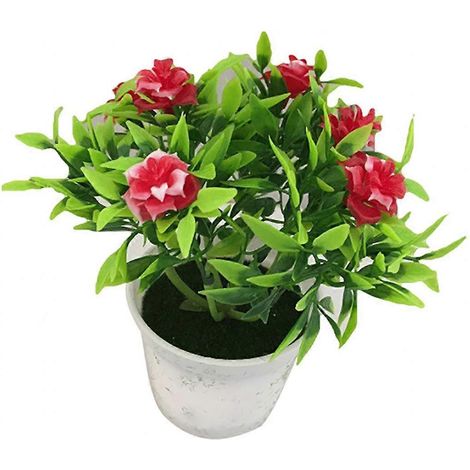 Soins du corps sains - 1 rose artificielle en pot pour scène, jardin, mariage, maison, fête - Accessoires de décorationrouge (1/5)