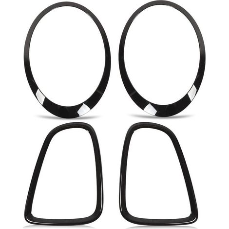 Embellecedores de faros delanteros y traseros de repuesto en negro brillante (4 piezas) para Mini R56 R57 R58 R59 Cooper S JCW 2007-2015 (1/5)