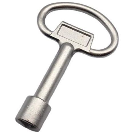 Clé triangulaire en alliage de zinc pour bacs de tri – Ouverture facile des couvercles verrouillables – Mousqueton inclus – Compatible armoires électriques (1/5)