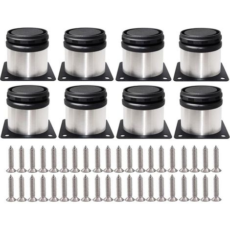 Pieds de meubles réglables 8 pièces – Acier inoxydable avec vis incluses – Hauteur ajustable 0 à 15 mm – Pour canapés, tables, armoires (1/5)