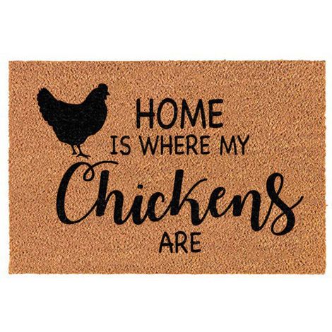 Tapis De Sol - Tapis D'Entrée En Polyester Antidérapant Pour Porte D'Entrée Extérieure - Motif Poulet De Noël - 45 x 75 cm - 1 Pièce (1/5)