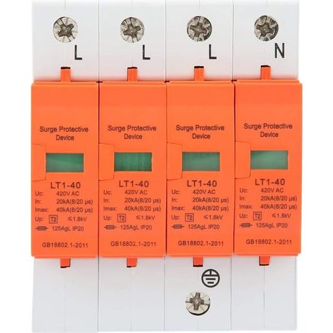 Remplacement de Dispositif de parafoudre triphasé à Quatre Fils de Basse Tension 420v 40 KA du Protecteur de surtension Domestique pour la Protection Contre la Foudre (1/5)