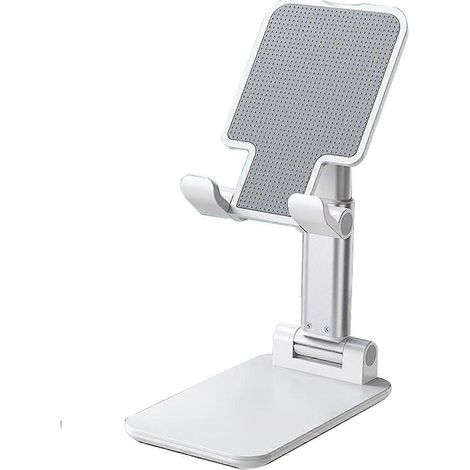 Support de téléphone, support pliable pour tablette et téléphone portable, compatible avec Samsung, iPad Mini, iPhone et tous les smartphones (blanc)