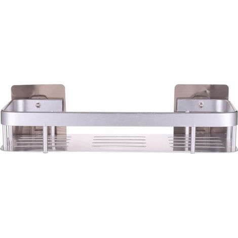 Etagère Murale Autocollante - Support de Salle de Bain pour Savon et Produits de Toilette - Aluminium Antirouille - Pour Carrelage Lisse Marbre Verre - 1 Pièce (1/5)