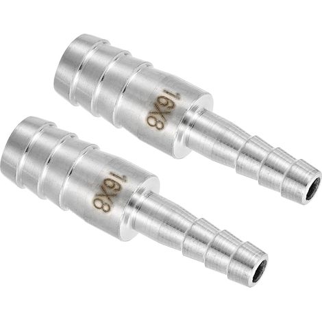 2Pcs 5/8" à 5/16" Raccord de Réduction pour Tuyau à Barbe Argenté (1/5)