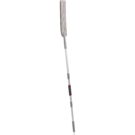 Brosse à poussière avec manche télescopique articulé en aluminium à 3 sections pour canapé et ventilateur de plafond (1/5)