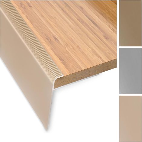 Karat – Nez de marche en aluminium anodisé – Longueur 134 cm – Forme en F – Pour revêtements de sol de 7 à 8 mm – Montage avec vis et goujons inclus (1/5)