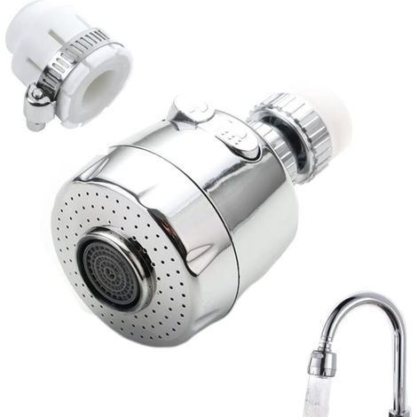 Aérateur De Robinet, Robinet Rotatif à 360 °, Mode 2 Vitesses, Éjecteur De Filtre à Économie d'Eau Réglable, Utilisé Pour La Tête De Buse De Robinet Flexible De Cuisine Et De Salle De Bain (Court) (1/4)