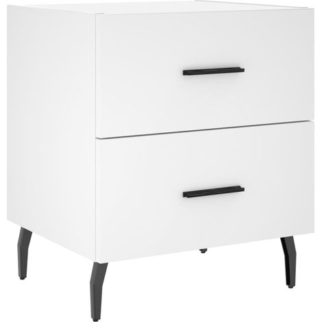 Table de chevet,Cabinet de chevet,Table de nuit blanc 40x35x47,5 cm bois d’ingénierie CFW902090 (1/5)