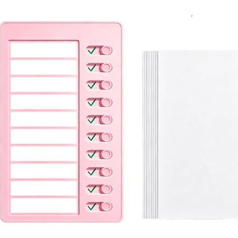 Tableau mémo en plastique, bloc-notes pour usage quotidien, avec feuilles blanches pour les tâches (1/2)