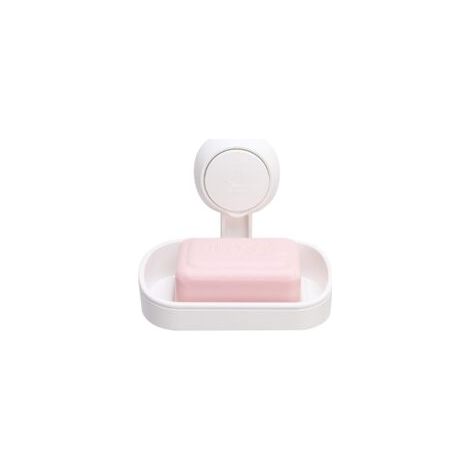 Portasapone con ventosa, installazione senza foratura e riutilizzabile in 1 secondo, portata 5 kg, impermeabile, per bagno, doccia, pareti e piastrelle - Bianco - Crezuo