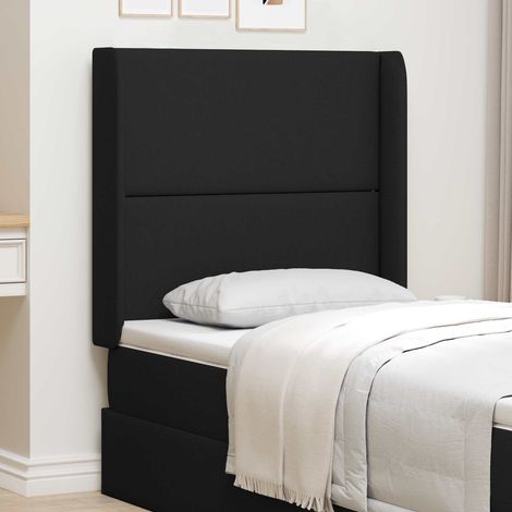 Kopfteil Ohr Schwarz 80 x 16 x 4 cm Stoff