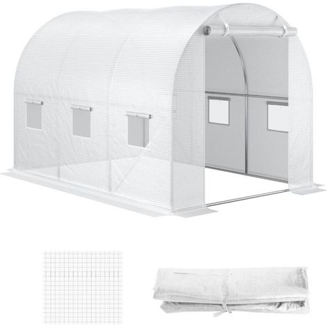 Bâche de Rechange pour Serre 300 x 200 x 200 cm, Toiture Transparente Résistante aux Intempéries, Protection Durable pour Abri de Jardin et Serre de Culture (1/5)