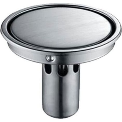 Couvercle de bonde douche carré invisible rond en acier (1/5)