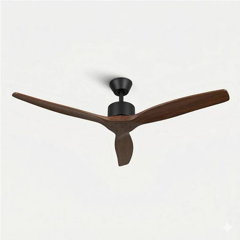 Mellerware - Brizy Bright Wood - Ventilatore da soffitto - Legno scuro - LED 45W (1/4)