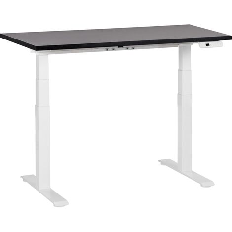 Scrivania regolabile in altezza elettricamente nero e bianco 120 x 72 cm DESTINES