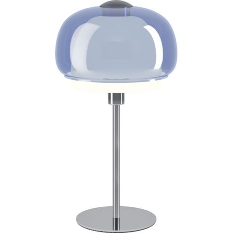 Eglo Tischleuchte Belomontejo E14 Ø 22 cm chrom/weiß/blau Lampen (1/3)