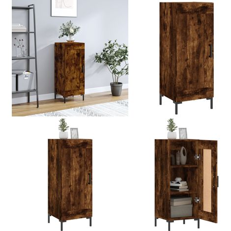 Buffet Chêne fumé 34,5x34x90 cm Bois d'ingénierie - Buffet Design - Meuble Rangement - Armoire Cuisine - Commode Salon - Mobilier Chambre - Home & Living (1/5)