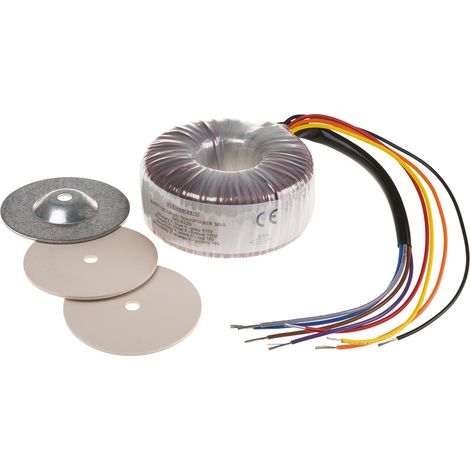 Transformateur torique RS PRO 2 sorties, 115 V ac, 230 V ac 2 x 12V c.a., 50VA ( Prix pour 1 )