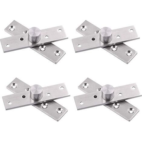Charnières Pivotantes 360° pour Porte Intérieure – Lot de 4 Charnières Haut/Bas en Acier Inoxydable Épaissi pour Bois et Armoire (1/5)