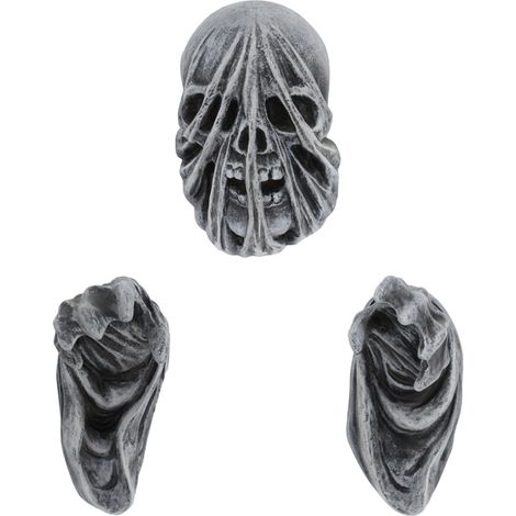 Ornement Suspendu - Sculpture Crâne Résine - Décoration Halloween Murale - Lot de 3 (1/5)