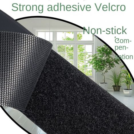 Ruban Auto-Adhésif Velcro - Bande Réglable avec Crochet et Boucle - Pour Rideaux de Porte, Moustiquaires, Fenêtres, Voitures - 25 mm x 3 m - Lot de 2 (1/5)