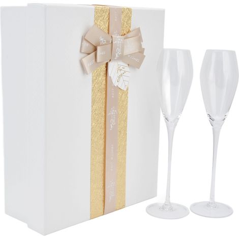 2 Verres à Champagne Cristal 230ml pour Mariage, Cadeau Saint-Valentin, Fêtes et Événements Spéciaux (1/5)