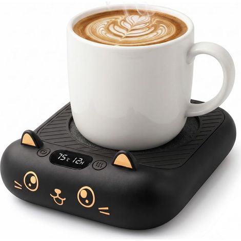 Mug Warmer for Desk, Auto Shut-off, Smart Candle Warmer with 4 Temperature Settings, Electric Beverage Warmer for Coffee, Cocoa, Tea (Black, XL) (1/5)