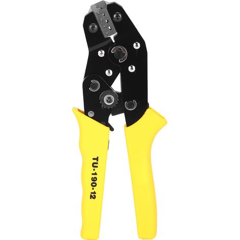 Pince à sertir professionnelle TU-190-12 pour cosses 18-28 AWG, section 0.08-0.5/0.25/0.5/1.0 mm², outil à cliquet haute qualité. (1/5)