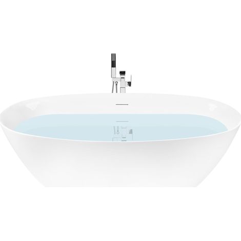Freestanding Bathtub White Acrylic 1680 mm Modern Design Oval Shape KOLLPA (1/5)