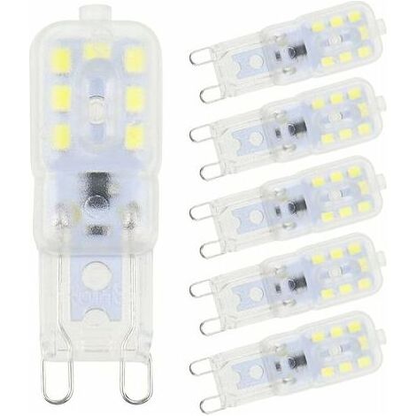 LaBlanc – 6er-Pack G9 LED-Lampen, Kaltweiß, 5 W, 6500 K, flimmerfrei, Halogenersatz, dimmbare LED-Kapsellampen, energiesparend für Wandleuchten, Kronleuchter, Kühlschränke, 220 V Wechselstrom (1/5)