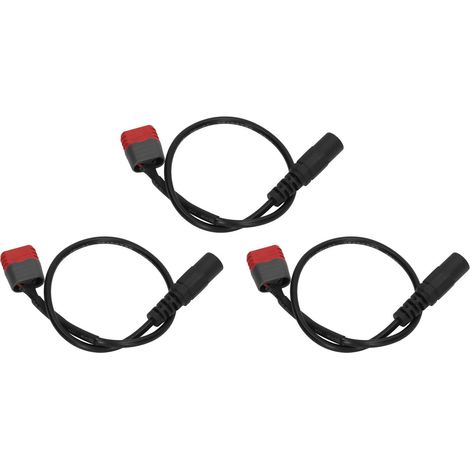 Ensemble de 3 câbles de charge de batterie avec prise en T et prise CC, fil 22 AWG, résistant aux hautes températures, bonne isolation, adaptateur de charge de batterie avec prise en T (1/5)
