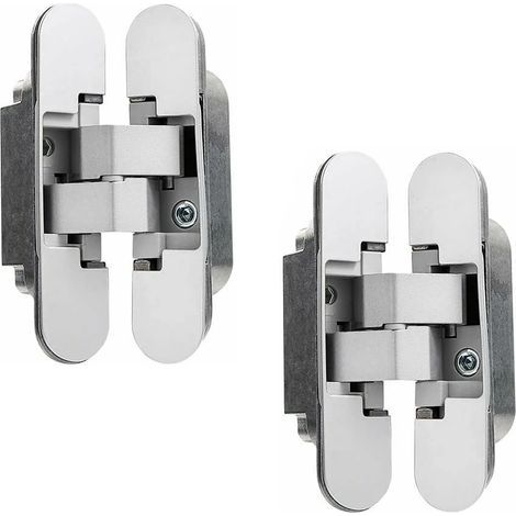 Charnière Invisible pour Portes Lourdes - Lot de 2 (Charge 40 kg, Ouverture 180º) (1/4)