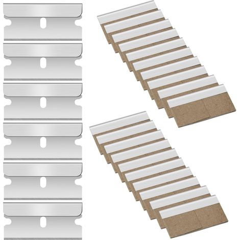 20 Ersatzklingen für Glasschaber, Keramik-Glasschaber, Metall-Ersatzklingen, einzeln verpackt, 40 x 20 mm