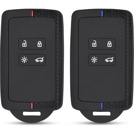 Set mit 2 Silikon-Schlüsselhüllen für Renault Clio, Megane, Captur, Kadjar und Dacia Duster, Schutzhülle für Schlüsselkarten, kratzfeste Abdeckung für Autofernbedienungen