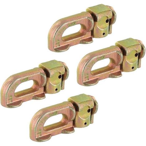 Ensemble de 4 points d'ancrage pour rails en L avec double goujons, adaptés aux rails en L pour camions, fourgonnettes et remorques. (1/5)
