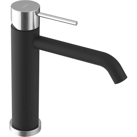 Sapho Ultrasan - Grifo de lavabo, negro mate/cromo UT004VBC (1/2)