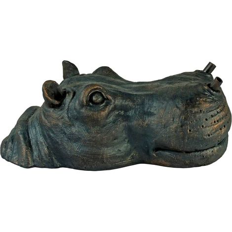 Ubbink – Figurine flottante tête d'hippopotame en polyrésine – Dimensions 28 x 15 x 11 cm – Raccord tuyau 12-13 mm – Débit 300-1000 l/h (1/5)