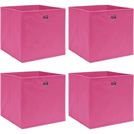Ensemble de boîtes de rangement, rose, 32x32x32 cm, en tissu. (1/5)