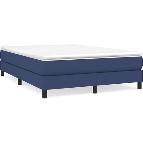 Maison Exclusive - Sommier à lattes de lit avec matelas Bleu 140x190 cm Tissu (1/5)